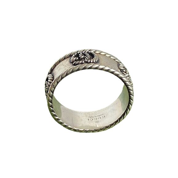 Gucci GG Logo Sterling Sliver Ring 7 - Picture 4 of 9